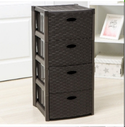 Комод 4-х секционный «Стиль ротанг», цвет коричневый