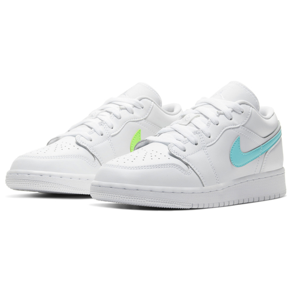 Кроссовки Air Jordan 1 Low GS White Neon