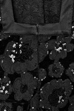 ZARA КОРОТКОЕ ПЛАТЬЕ С КОМБИНИРОВАННЫМИ ПАЙЕТКАМИ, ЧЕРНЫЙ