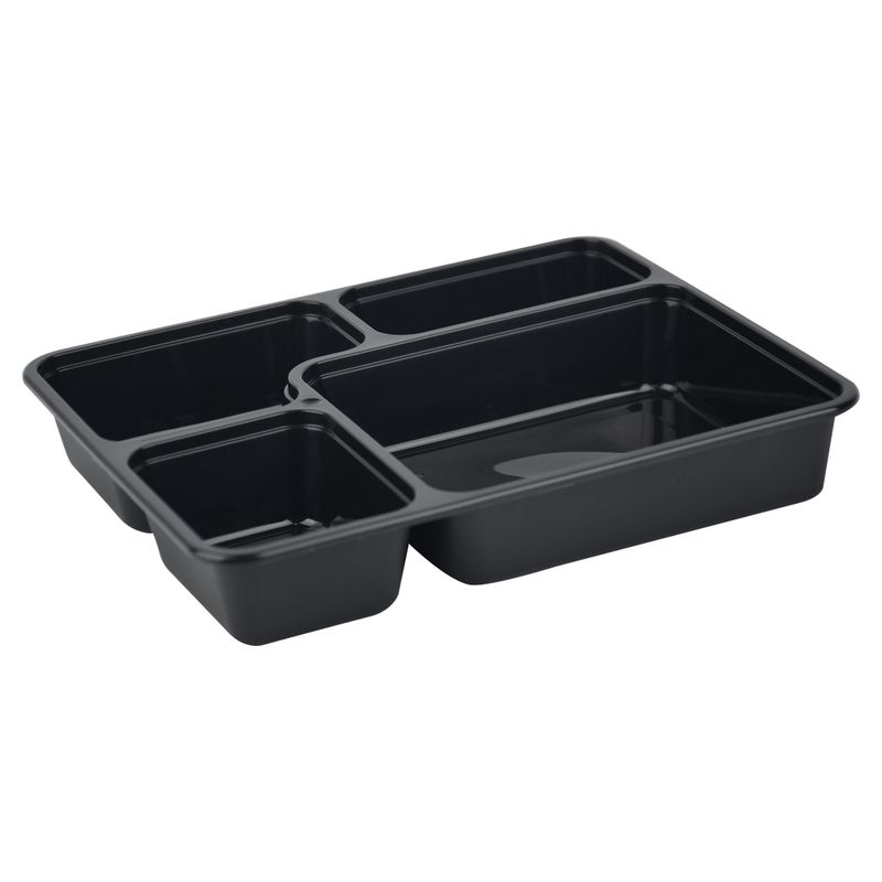 Контейнер  Food Pack квадратный 4х-секционный с крышкой черный (18,5*22,3*4 см) 35 шт/уп 140 шт/кор