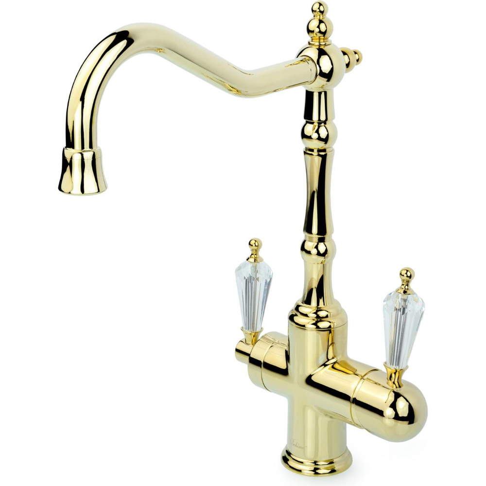 Смеситель для кухни Boheme TRADIZIONALE ORO 112-SW Золото, с кристаллом Swarovski