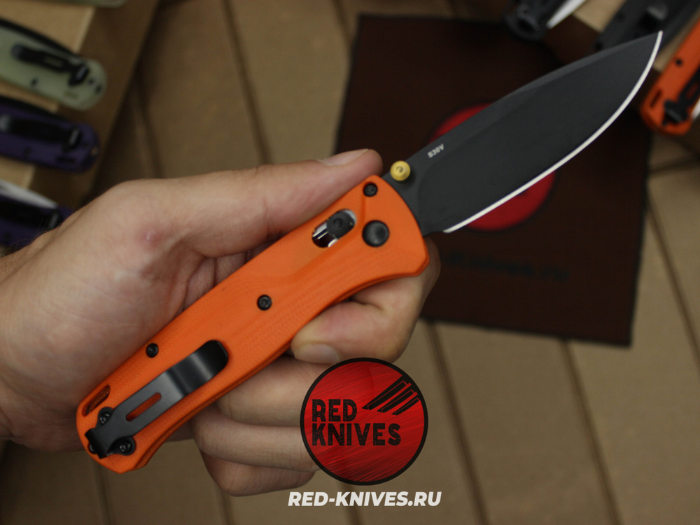 Нож Benchmade 535 Bugout G10 A+++ - оранж рук., черный клинок RK/Н54
