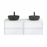 Тумба с раковинами и столешницей BelBagno 140 Bianco Opaco