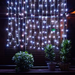 ULD-C1515-160-DTA WHITE IP20 Занавес светодиодный.1.5х1.5 м. 160 led. белый. с контроллером. провод прозрачный. IP20