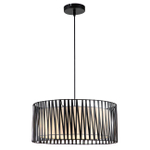 Подвесной светильник 3x60Вт E27,  металл/ткань/пвх, черный