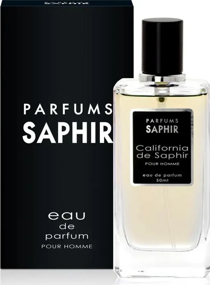 Мужская парфюмерная вода SAPHIR California EDP 50 мл с нотами цитрусовых, кедра и сандалового дерева.