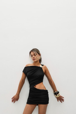 Платье мини с металлом