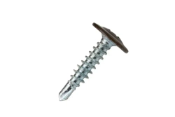 Саморез с прессшайбой 4,2х19 коричневый шоколад RAL8017 со сверлом 100шт.