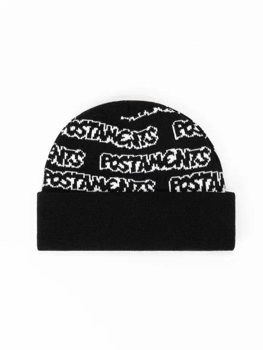 Шапка Postaments Wordz черная/белая