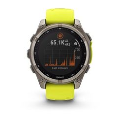 Garmin Fenix 8 47 мм Solar Titanium – сапфир, жёлто-серый ремешок