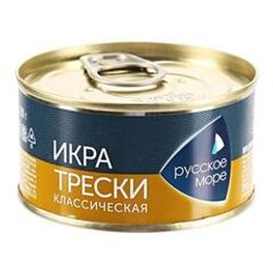 ИКРА ТРЕСКИ РУССКОЕ МОРЕ 130 ГР ДЕЛИКАТЕСНАЯ Ж/Б