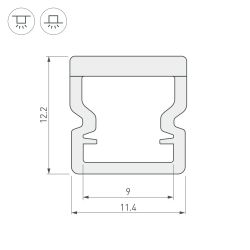Профиль WPH-LINE-1212-2000 OPAL (Arlight, Пластик) 023302