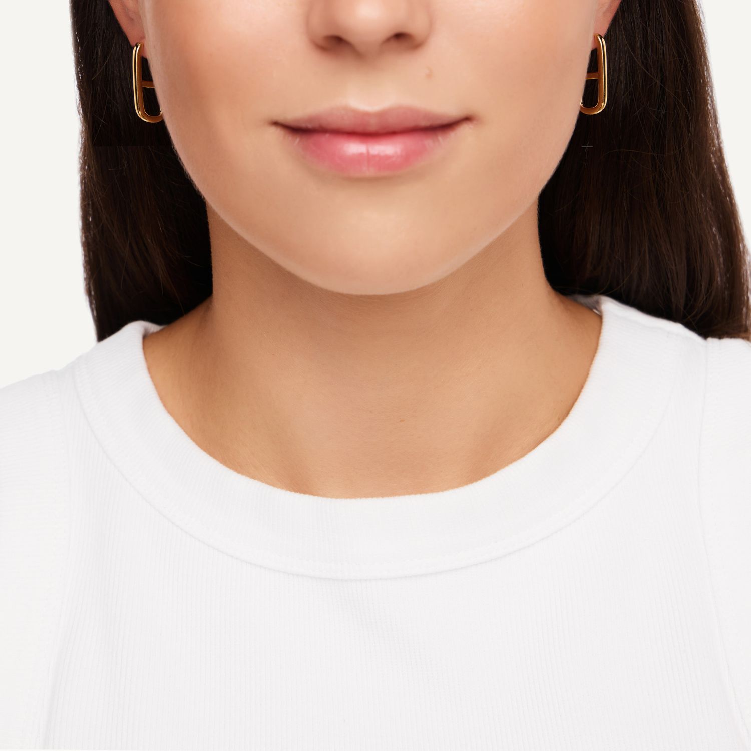 Серьги Plain Key Earrings - Gold