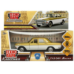 Модель ин. мет. "Газ-2401 Волга" 12см, дв, багаж, золотой, коробка 2401-12-GD (Технопарк)