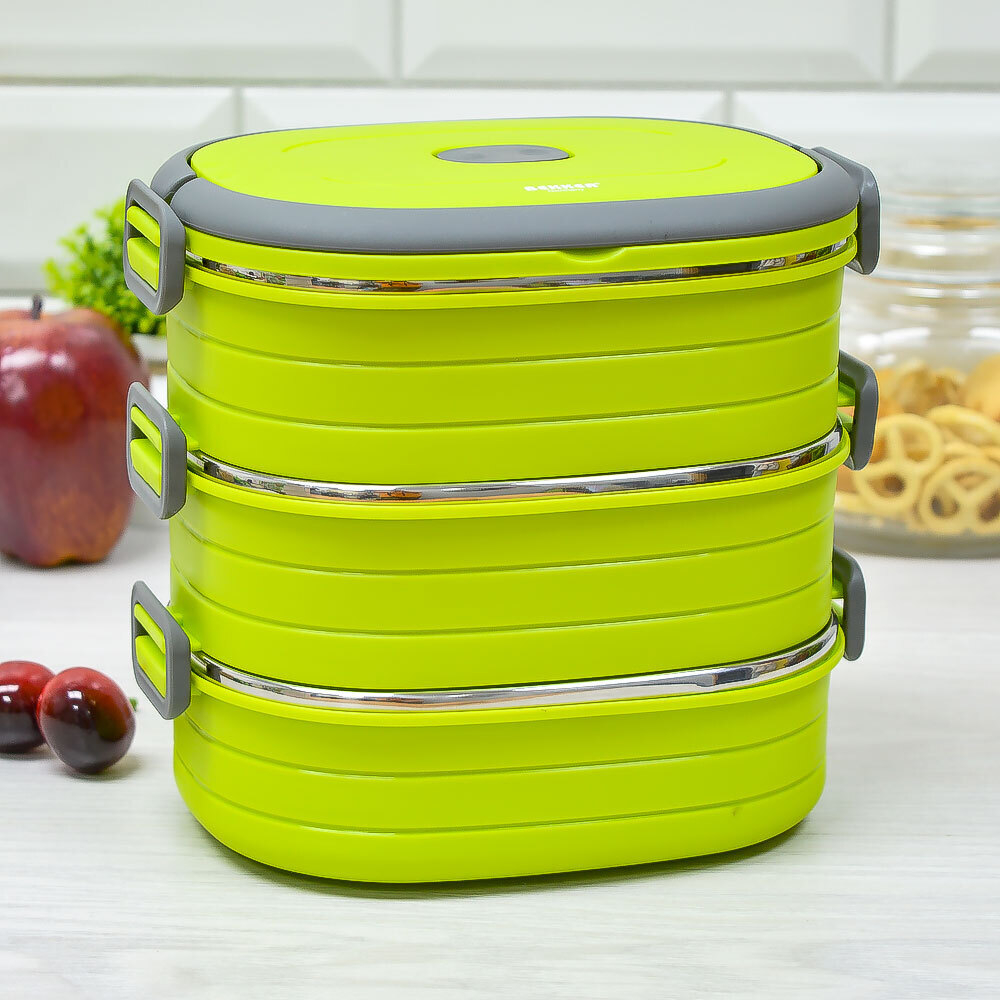 Термос ланч-бокс 3-х секционный (3*900мл), BK-4372