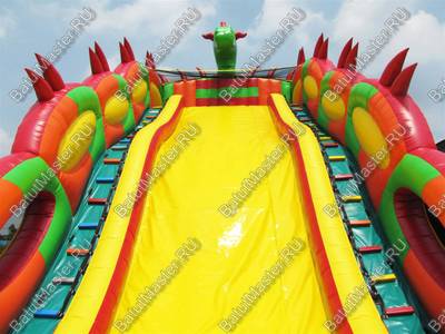 Коммерческий надувной батут-горка "Огненный дракон" 15*7*11 м