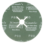 Круги фибровые 5 шт, Р 80, 180 х 22 mm Matrix 73922