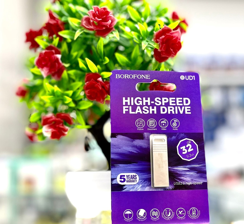 USB Флешка 8GB Borofone BUD1, USB 2.0, металлическая