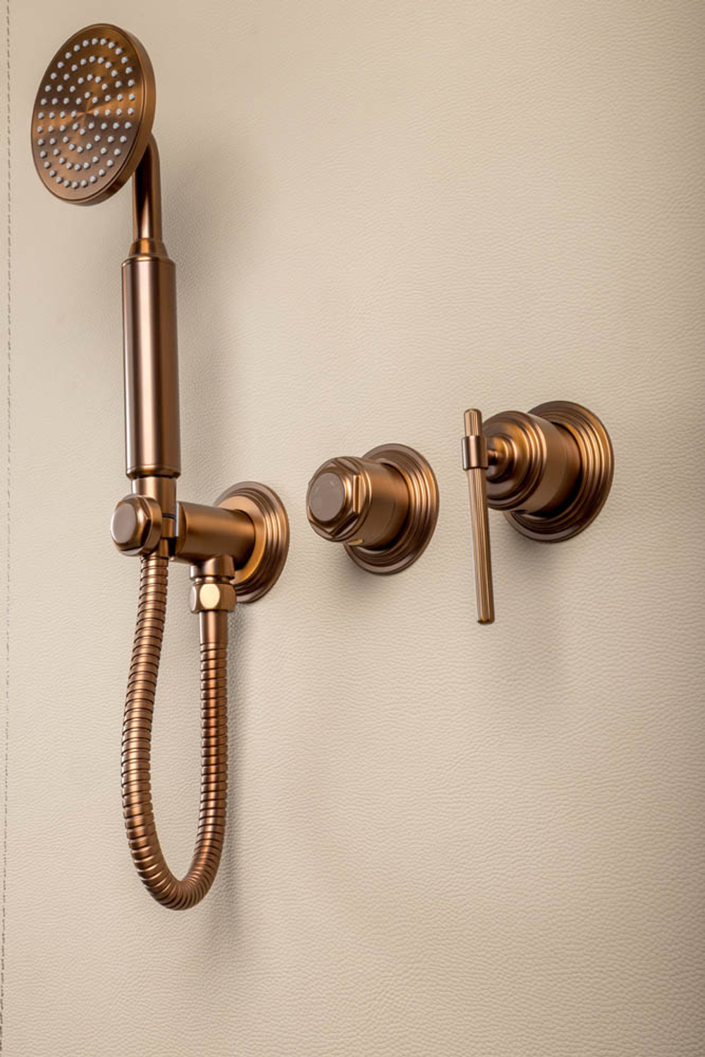 Смеситель встроенный + верхний+ ручной душ, ETERNA BRUSHED BRONZE