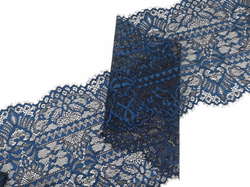 Эластичное кружево, черный и марокканский синий, 23см (Артикул: EK-1035), м