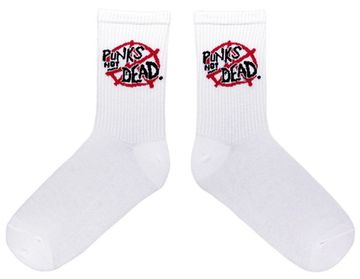 Носки Punks Not Dead белые (012)