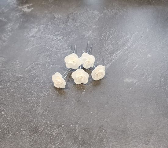Набор шпилек "Розочки мини" латекс, 5 шт, белые