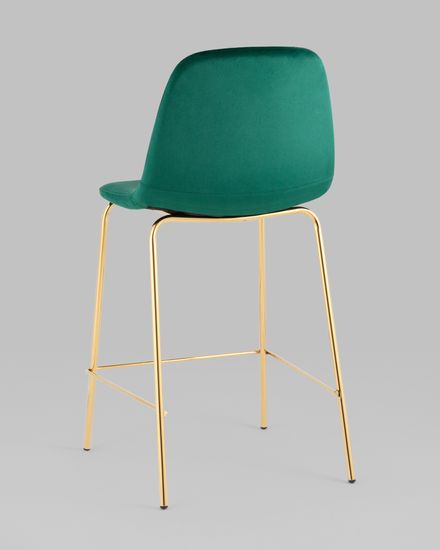 Стул полубарный Валенсия SN велюр зеленый золотые ножки