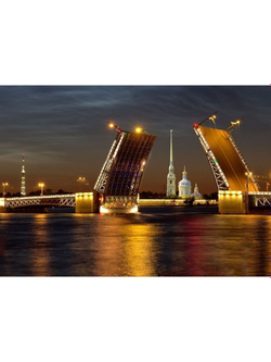 Фото на стекле "Разводной мост Санкт Петербурга" Декор для дома, подарок