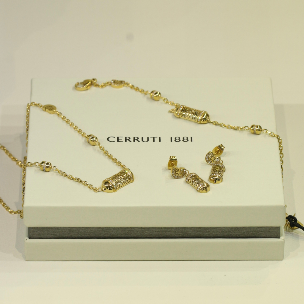 Подарочный комплект CERRUTI 1881: серьги, колье и браслет