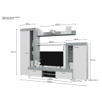 Гостиная Дельта дуб сонома/белый, бетон/белый