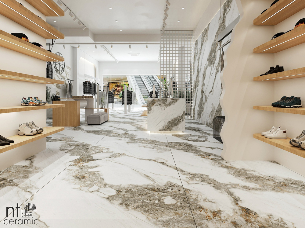 NT CERAMIC. Керамогранит Atlas Home Bianco Struttura 270*120 Лаппатированный