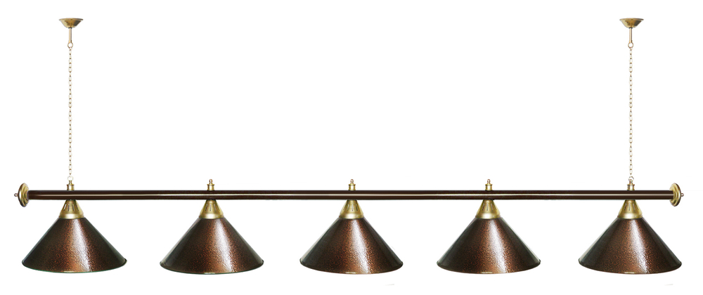 Лампа STARTBILLIARDS 5 пл. (плафоны золотые,штанга золотая,фурнитура золото)