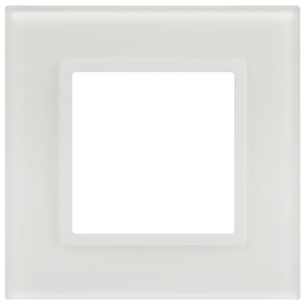 Рамка для розеток и выключателей ЭРА Elegance 14-5101-01М на 1 пост, стекло, белый матовый+бел.