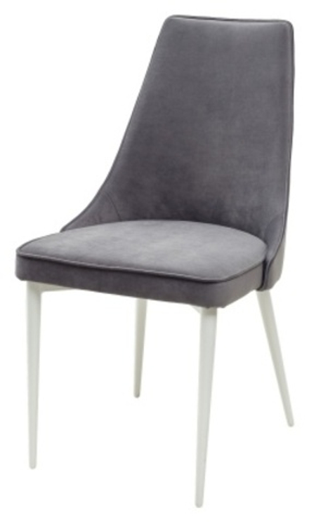 Стул М-City DISAUR Непал (Nepal-P) Серый 27, Велюр, Белый каркас