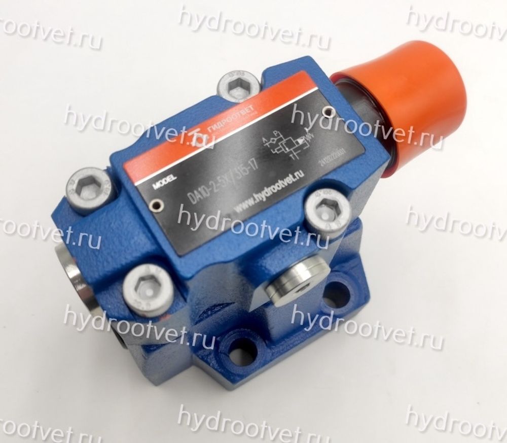 DA10-2-5X/315-17 - Разгрузочный предохранительный клапан Ду10 с давлением настройки до 315 бар, с разностью срабатывания в 17%, внешний дренаж - нет