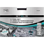 Набор инструментов, 1/2",3/8", 1/4", CrV, 142 предм. STELS 14107