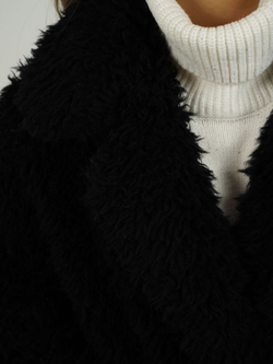 Двусторонняя дубленка из овечьей шерсти тедди чебурашка, SilverFox (арт. 2332)