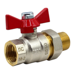 Кран шаровой TEBO 1/2" с американкой (бабочка)