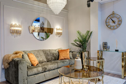 Стол журнальный Garda Decor коричневый-золотой 13RXET4036-GOLD