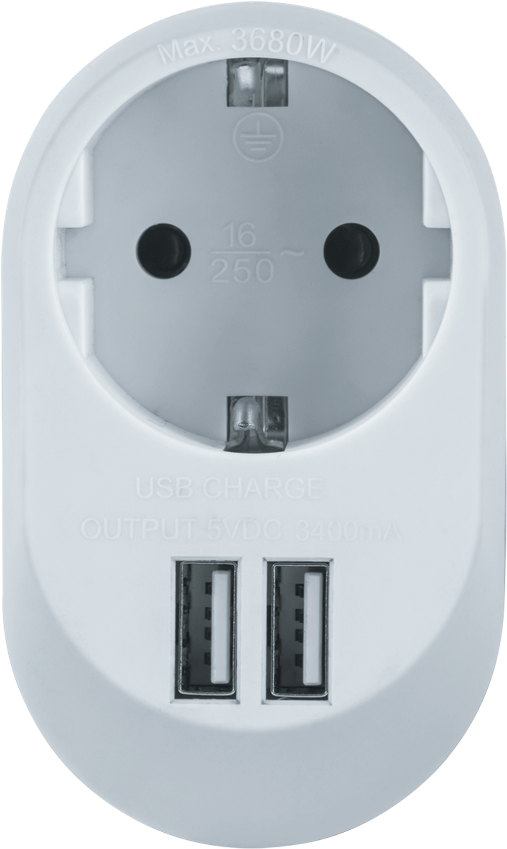 Адаптер Navigator 61 454 NAD-USB01-1E-C-WH с/з 1 гн. USB3.4A