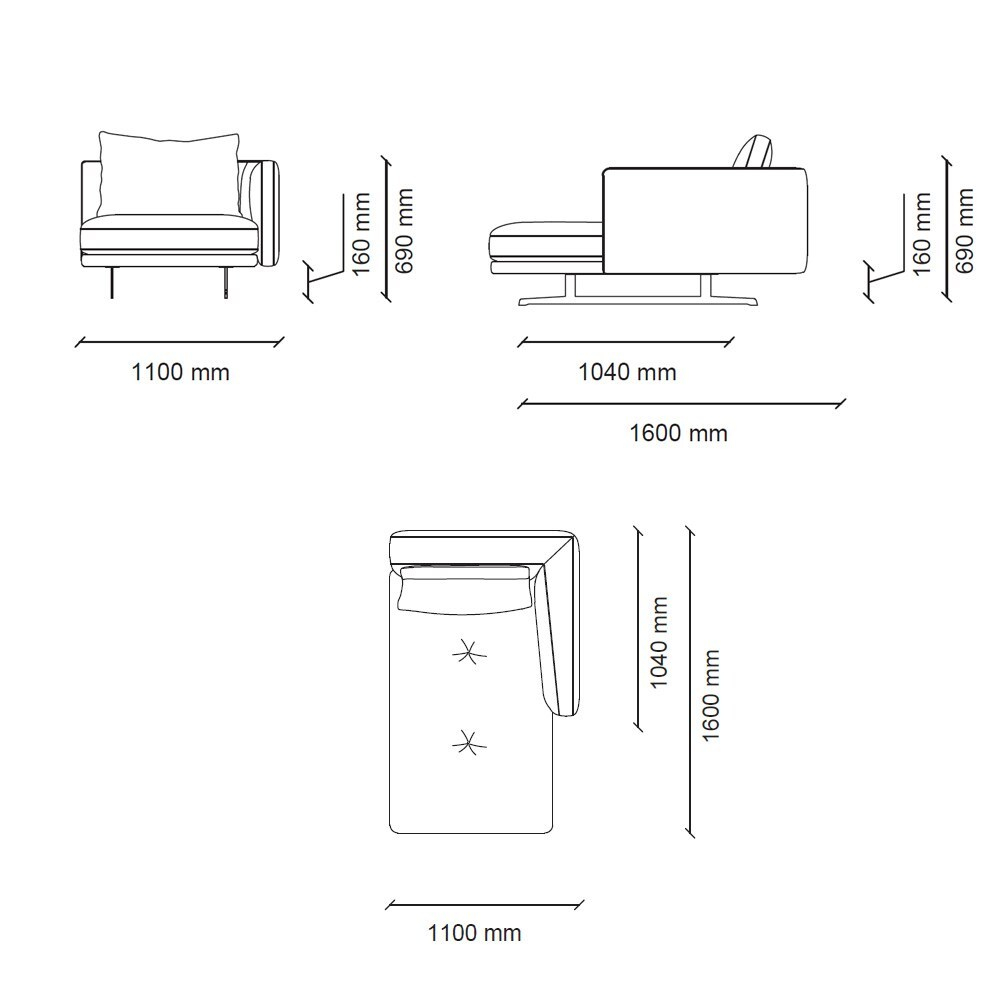 1 местный модуль левый ENZA HOME DAKAR EH72436