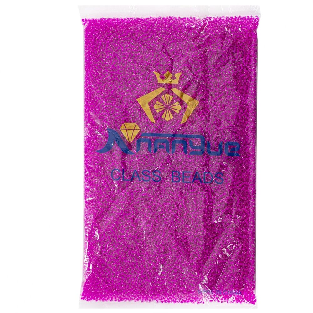 Бисер Alingar размер №12 вес 450 гр., прозрачный кристалл, внутри фуксия, пакет Бисер Alingar размер №12 вес 450 гр., прозрачный кристалл, внутри фуксия, пакет