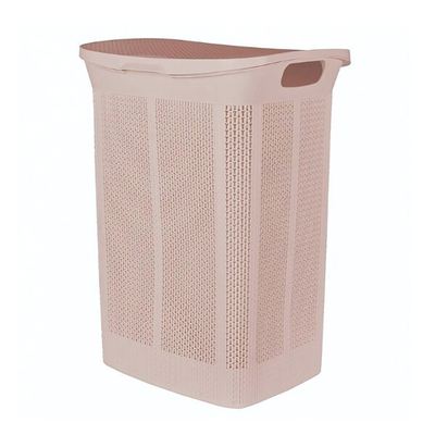 Корзина для белья Keeplex Ajur с откидной крышкой 50л 43х34х59см бежевый топаз