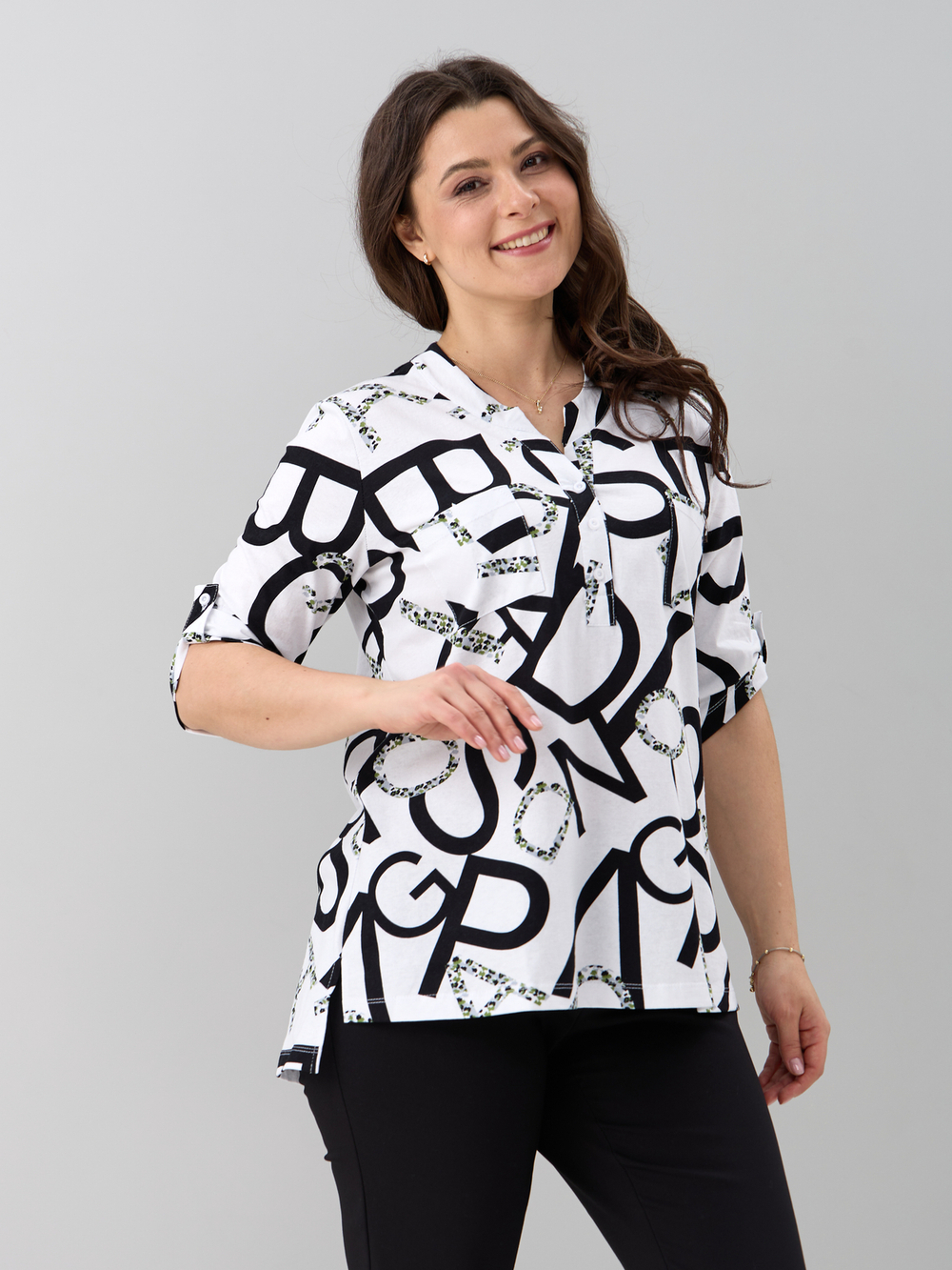 Блузка БЛ-131/белый-большиебуквы