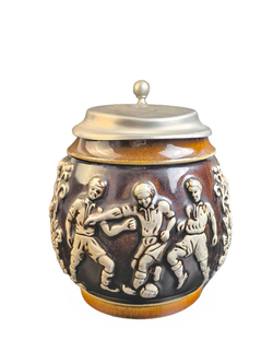 Кружка пивная (керамика с оловянной крышкой) Германия