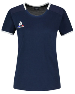 Женская теннисная футболка Le Coq Sportif Tennis Short Sleeve N°2 - dress blues/new optical white