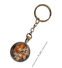 AM- 815 Брелок «Знак зодиака-Дева» (латунь, янтарь)
