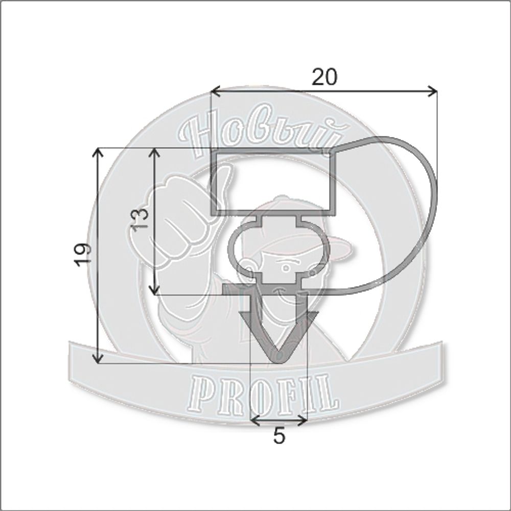 Уплотнитель для холодильного шкафа UBC ICE STREAM SmartCool 350 размер  1730*560 мм (004 АНАЛОГ)