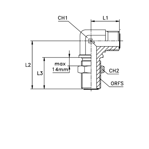 Соединение PD90 D20 ORFS 1.3/16 переборочное