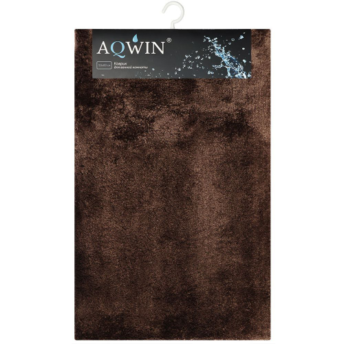 Коврик для ванной, 0.5х0.8 м, ПЭ, корич, Aqwin, Велюр, TR1551CH